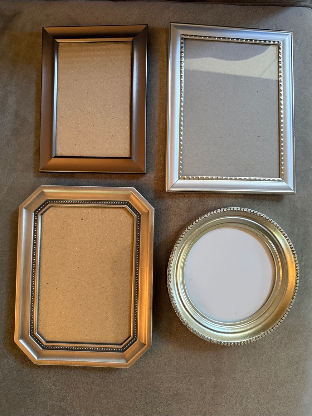 4-Pack Metallic Silver Tone Desk Frames